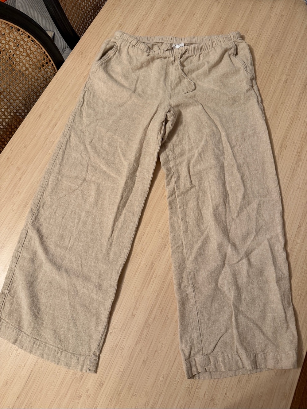 Gap pull on wide leg pants- cream
